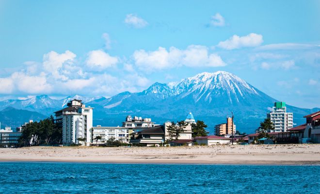皆生温泉の大山背景図
