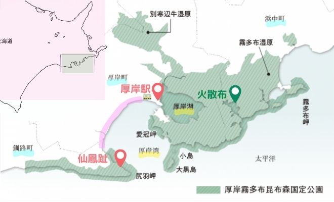 昆布の森厚岸湾の地図